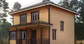 Двухэтажный дом из бруса в Ефремове от Строй-Фрм - строительство от 137605 руб.