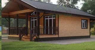 Проект одноэтажного дома из бруса с террасой - Строительство в Ефремове от Строй-Фрм от 137605 руб.